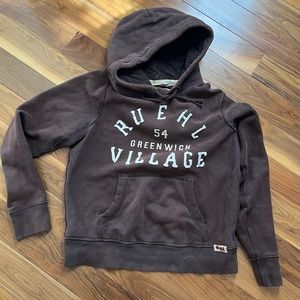 Ruehl 925 Men’s hoodie popover sweatshirt, brown,  distressed, X-Lar…